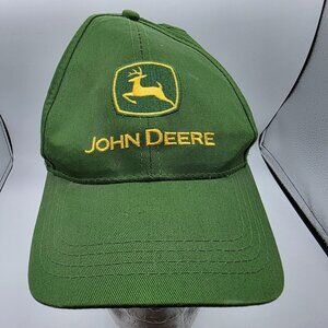 John Deere Snapback Hat Green Adjustable Embroidered Logo Adults One Size Cap